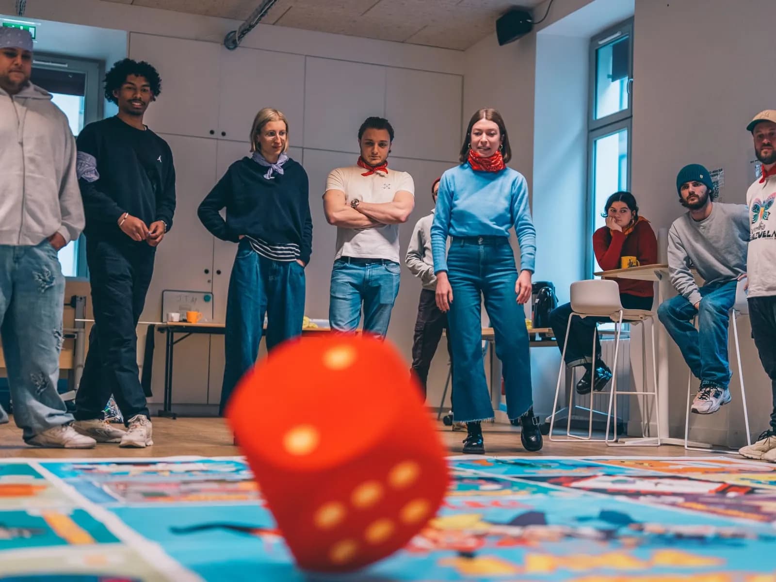 Giant carbon-footprint board game