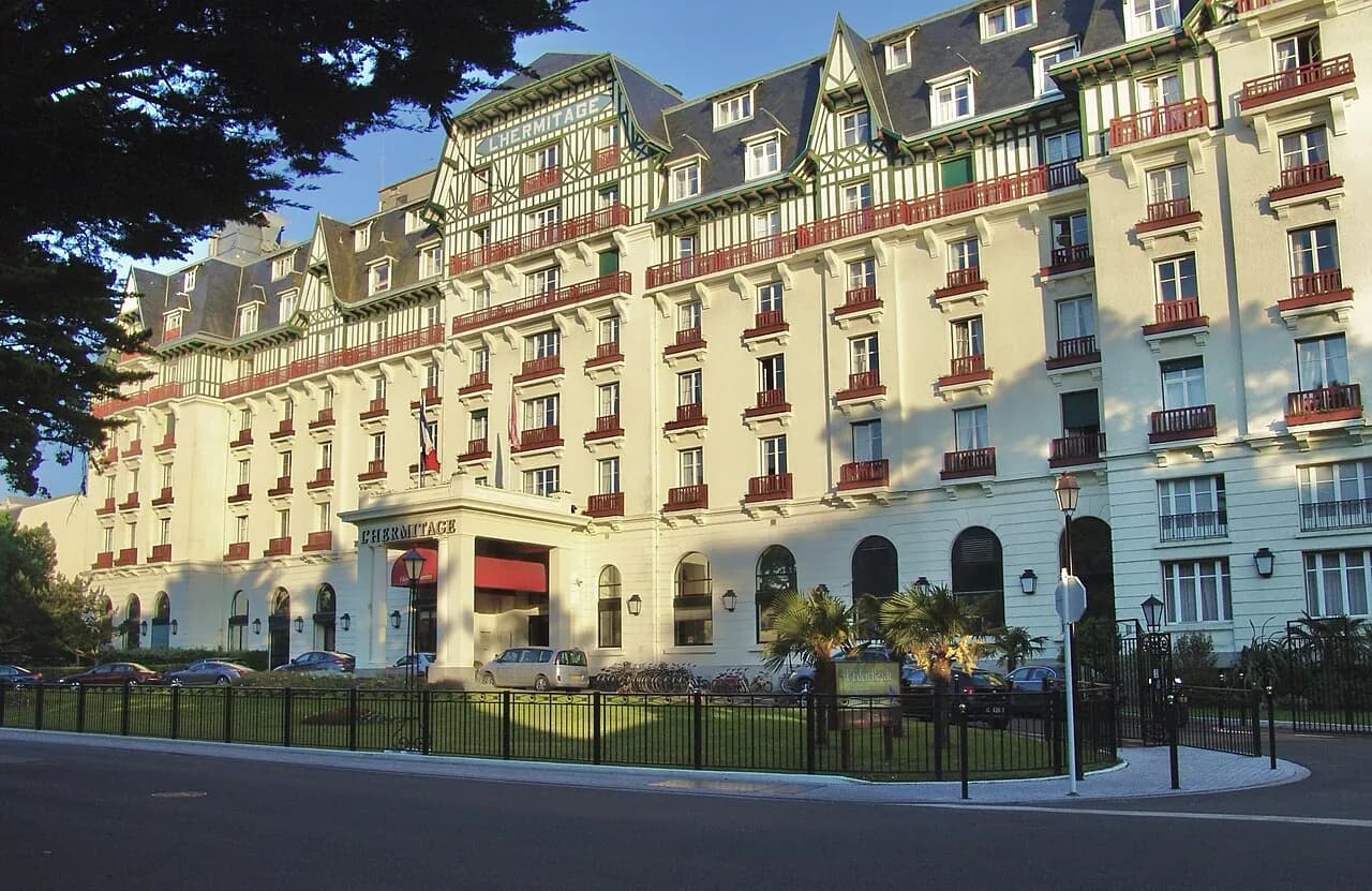 Facade of L'Hermitage hotel on the La Baule seafront