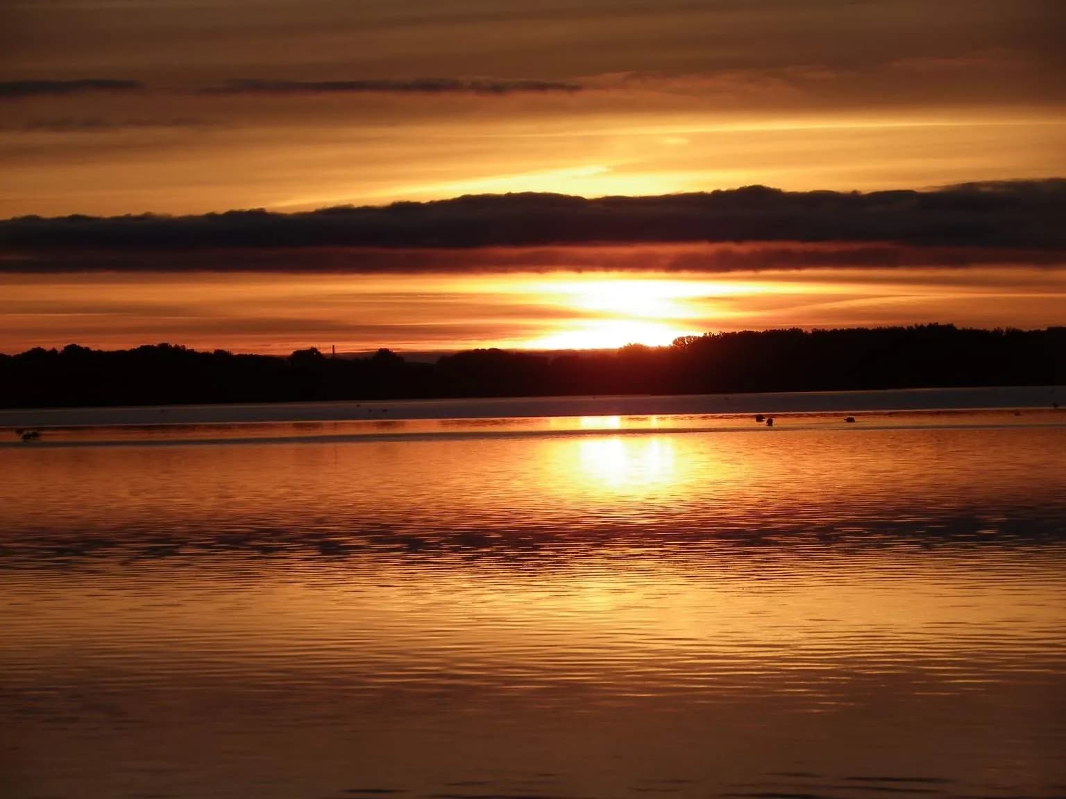 Sunset over the lagoon near Le Grau-du-Roi, on the Camargue coast